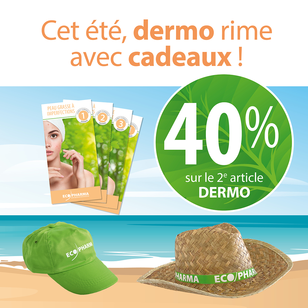 Avant vos vacances, découvrez notre superbe offre -40% sur le 2ème article dermo et solaire !